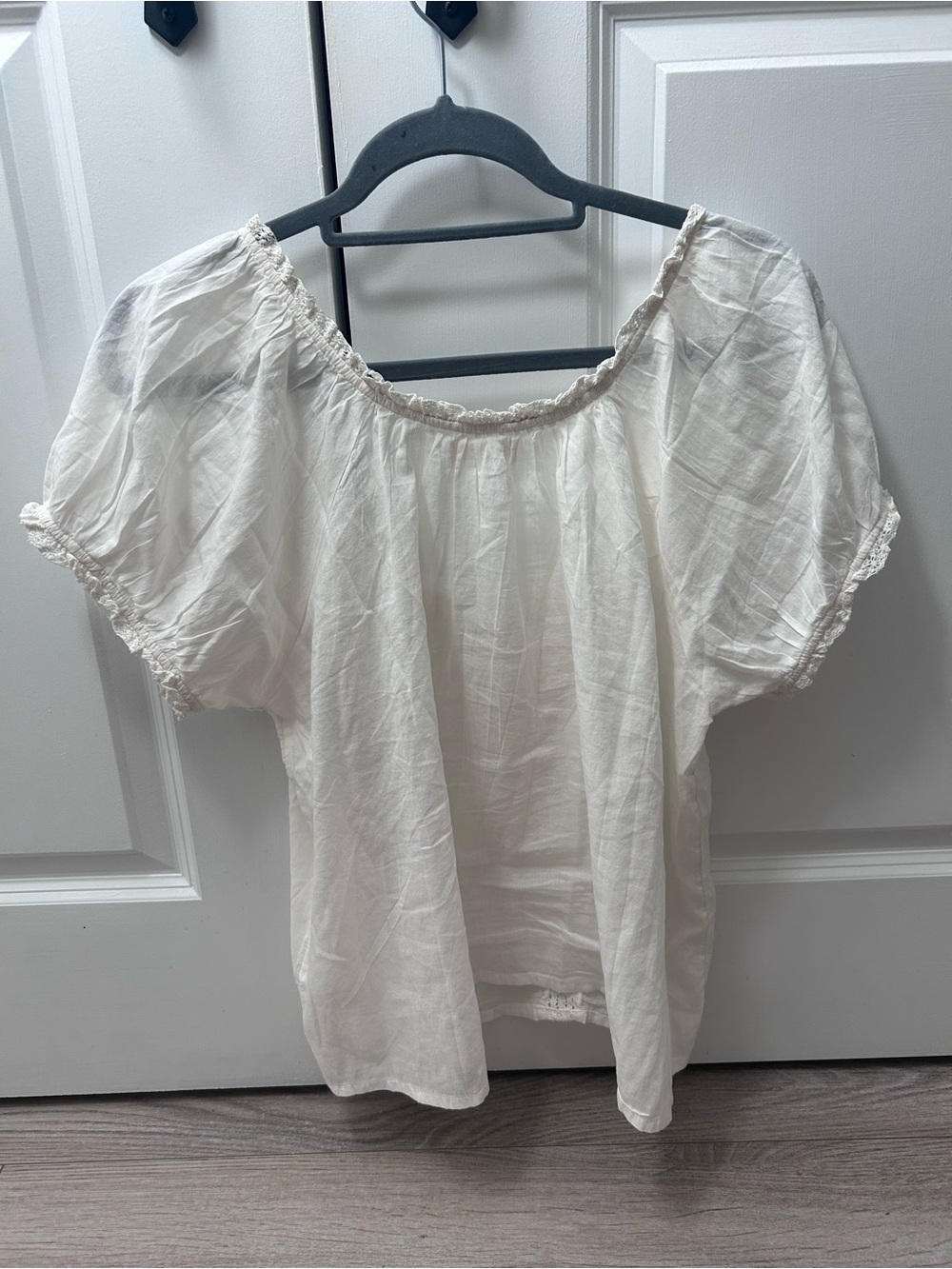 NATURAL LIFE Sweet Nothings Peasant Blouse Cotton Large Puff Sleeve Embroidered - Picture 12 of 13